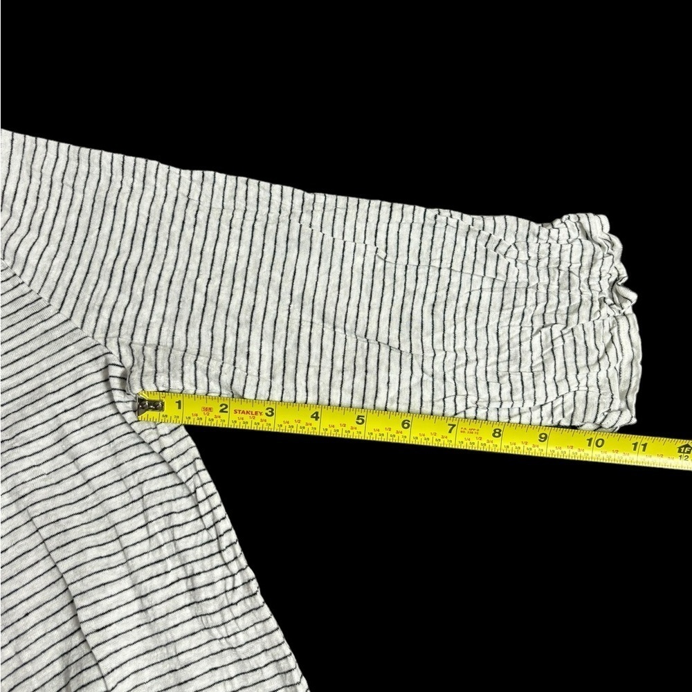EILEEN FISHER ORGANIC LINEN
WHITE BLACK STRIPED SHIFT DRESS SIZE MEDIUM - Picture 9 of 10